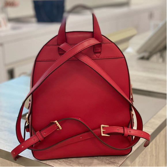 Michael Kors Jaycee Medium Pebbled Leather Backpack Chili - Picture 4 of 10